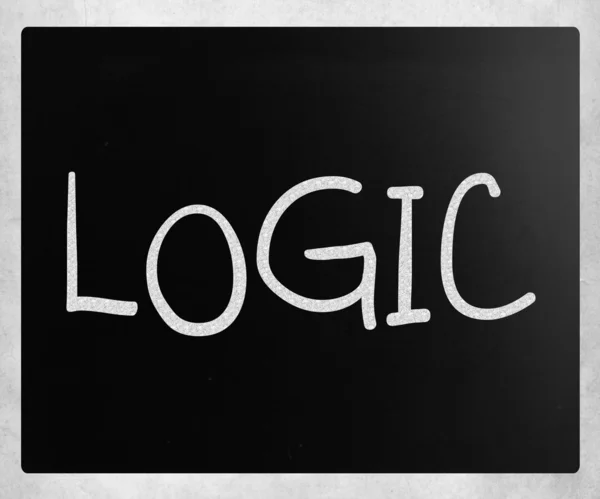 Logic Handwritten White Chalk Blackboard — стоковое фото