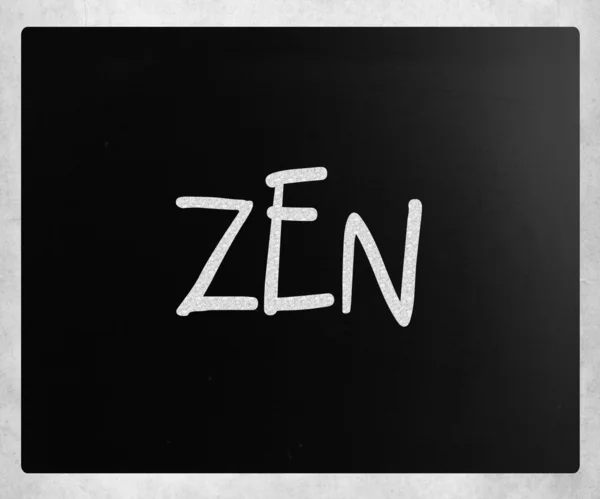 Zen Handwritten White Chalk Blackboard — Stock Photo, Image