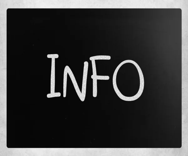 "Info "manuscrito com giz branco em um quadro-negro — Fotografia de Stock