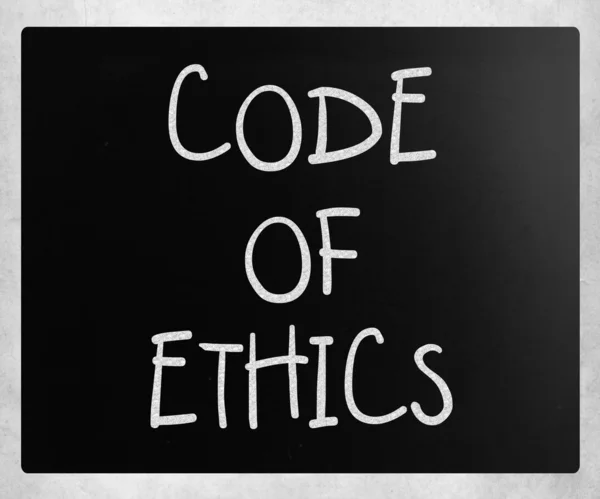 Code Ethics Handgeschreven Met Wit Krijt Een Bord — Stockfoto