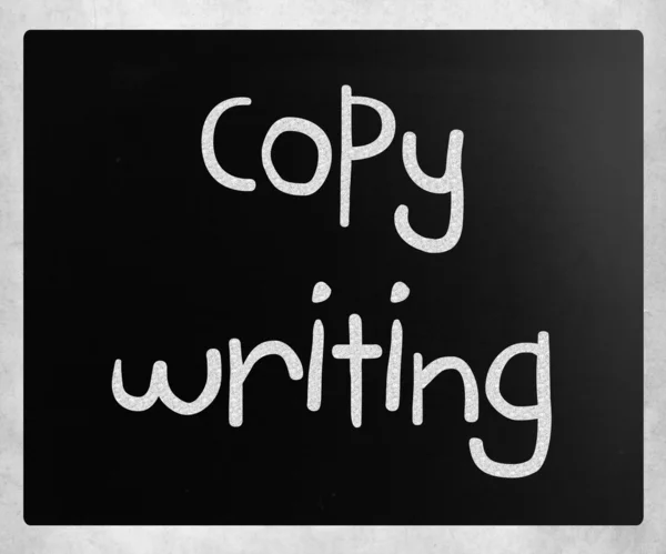 "Copywriting"fehér krétával egy táblára kézzel — Stock Fotó