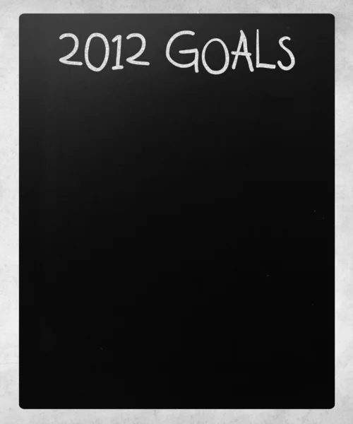 "2012 bramki "ręcznie z białą kredą na tablicy — Zdjęcie stockowe
