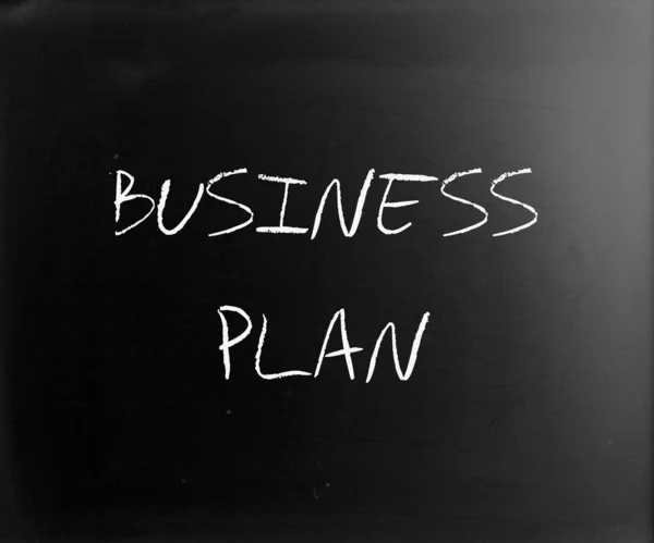 "Plan de negocios "escrito a mano con tiza blanca en una pizarra —  Fotos de Stock