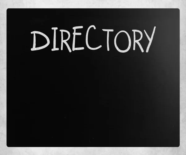 "Directory "scritto a mano con gesso bianco su lavagna — Foto Stock