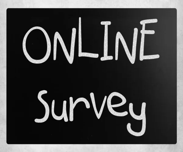 "online survey" handwritten with white chalk on a blackboard — Stock Photo, Image