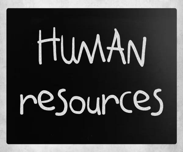 "Ressources humaines "manuscrit à la craie blanche sur un tableau noir — Photo