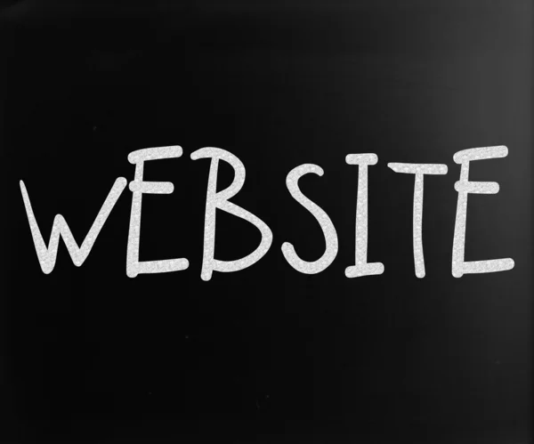 "Ιστοσελίδα "χειρόγραφη με λευκή κιμωλία σε έναν μαυροπίνακα — Φωτογραφία Αρχείου