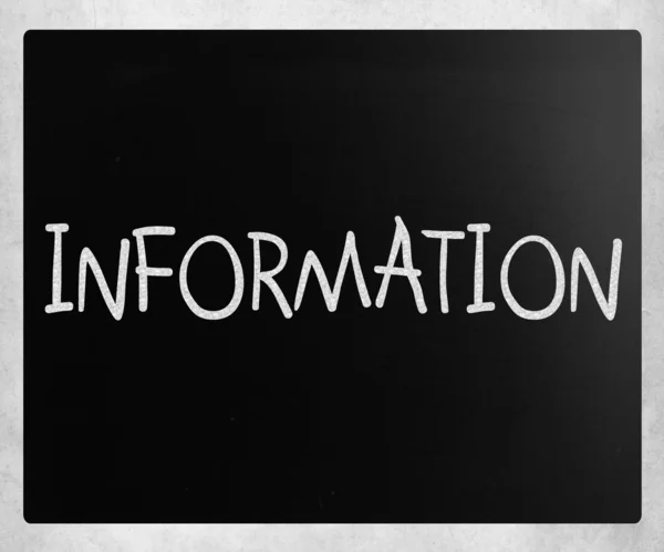 "Informazioni "scritto a mano con gesso bianco su lavagna — Foto Stock