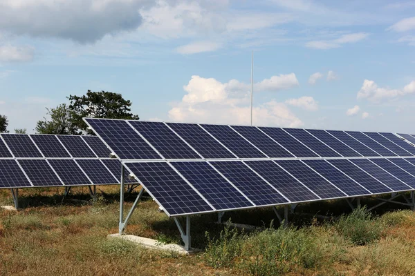 stock image Solar panels at a solar power plant