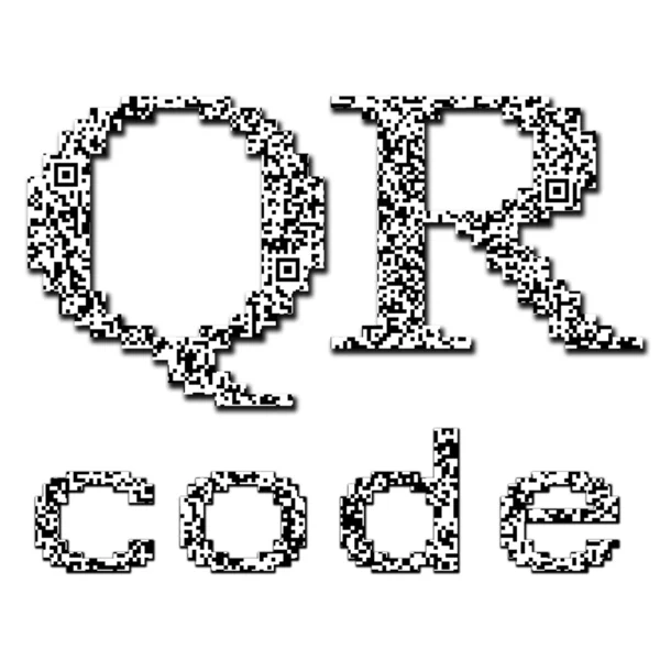 QR code dokulu metin — Stok fotoğraf