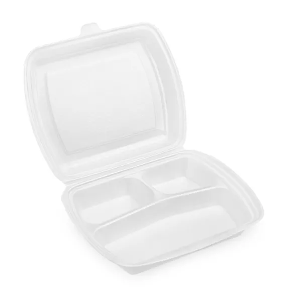 空の白い発泡スチロール食事ボックス — ストック写真