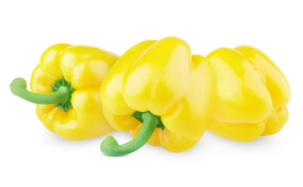 Three sweet yellow peppers — Stock Photo, Image