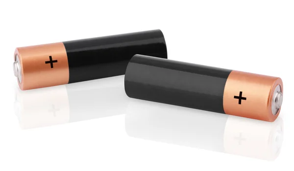 stock image Closeup of two AA batteries