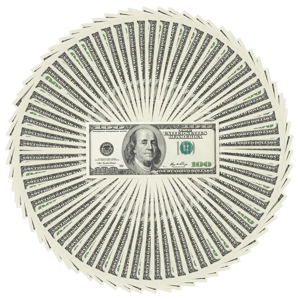 Pico de notas de banco em dólares — Fotografia de Stock
