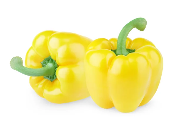 Dos pimentón amarillo dulce (capsicum ) — Foto de Stock