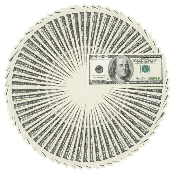 Dólar banco notas círculo pilha — Fotografia de Stock