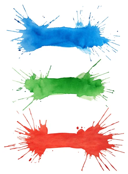 Set of colorful watercolor blots — Stock Photo, Image