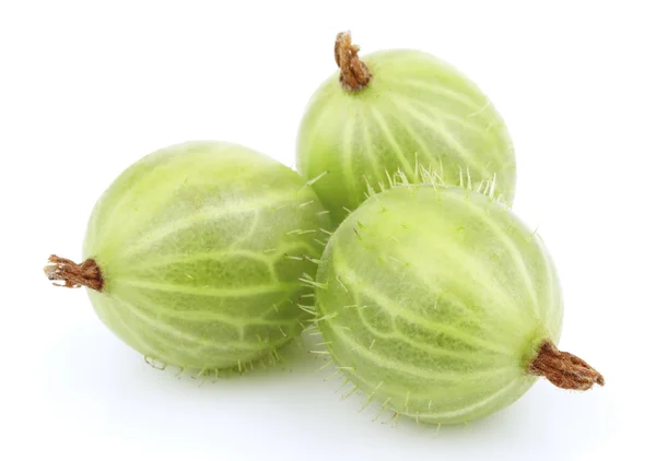 Green gooseberry fruit on white — Stock Photo, Image