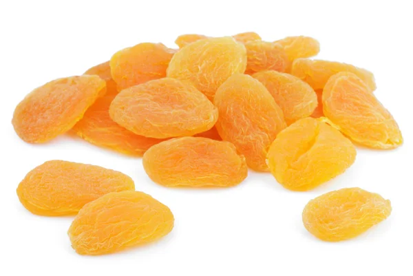 stock image Dried apricot fruits on white