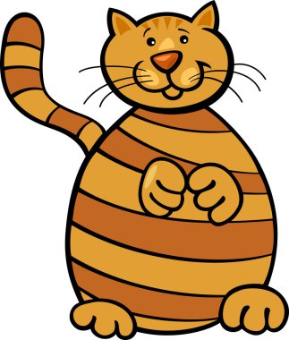 Yellow tabby cat clipart