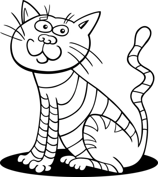 Sitting cat for coloring book — Stock Vector