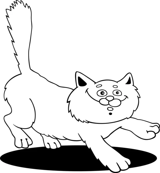 Běh chlupatou kočičku fot zbarvení — Stockový vektor