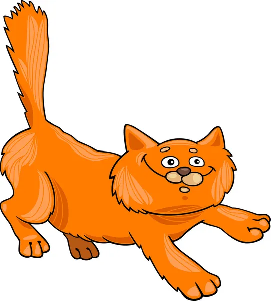 Courir chat pelucheux rouge — Image vectorielle