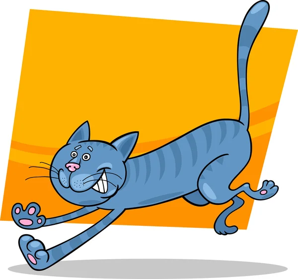 Correndo gato azul tabby —  Vetores de Stock
