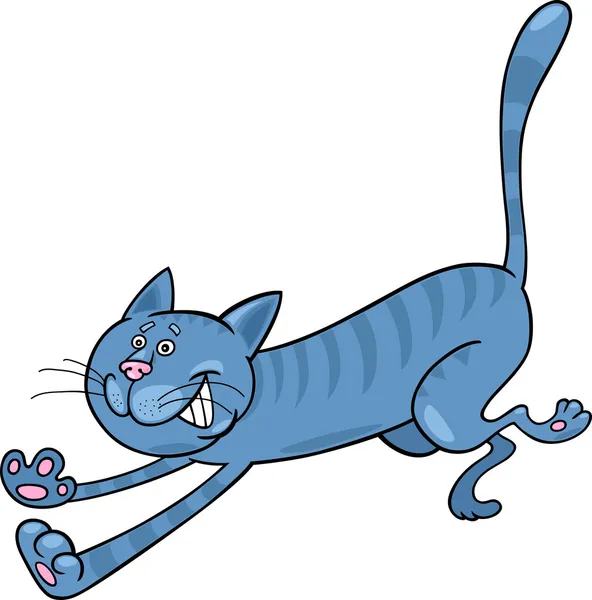 Laufen blau gestromt Katze — Stockvektor