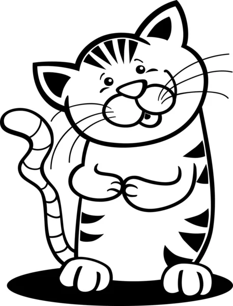Tabby kitten for coloring — Stock Vector