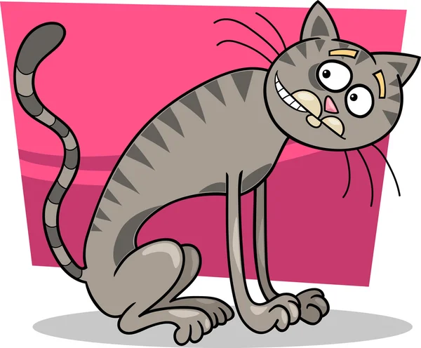 Dünne grau gestromte Katze — Stockvektor