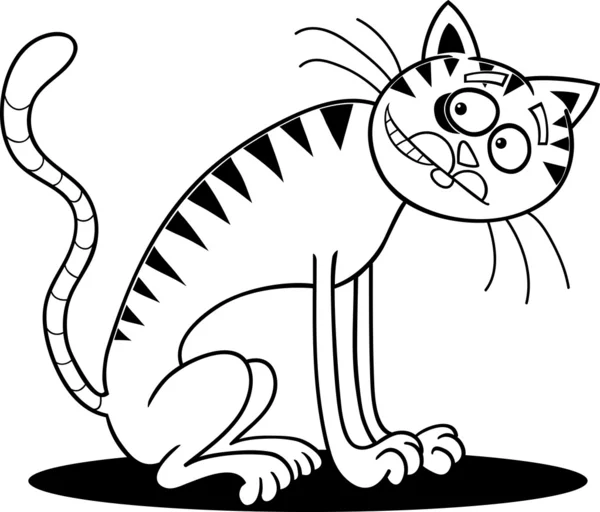 Tunn katt för målarbok — Stock vektor