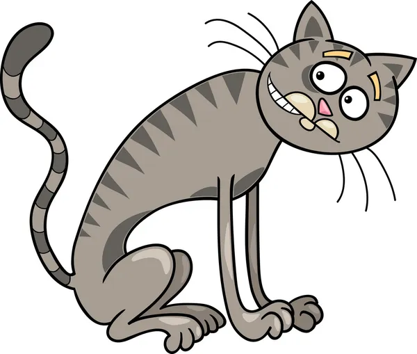 Delgado gris gato tabby — Archivo Imágenes Vectoriales