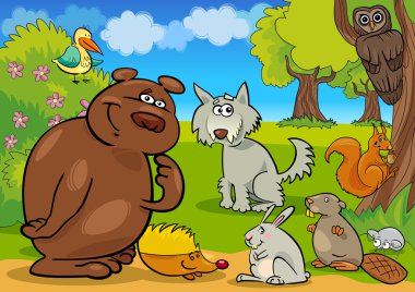 Wild forest animals clipart