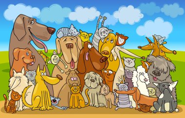 Group of Cats and Dogs clipart