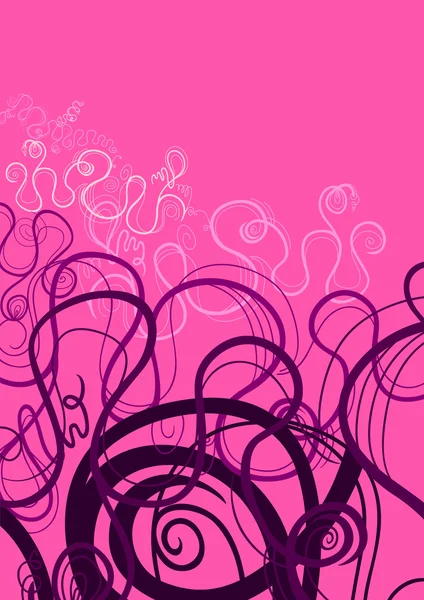 Ornement tourbillon abstrait rose et violet — Image vectorielle