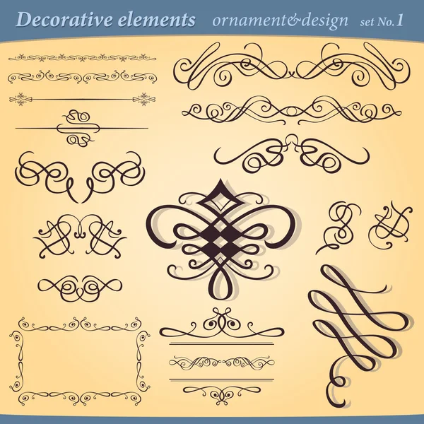 stock vector Set of decorative ornament elements