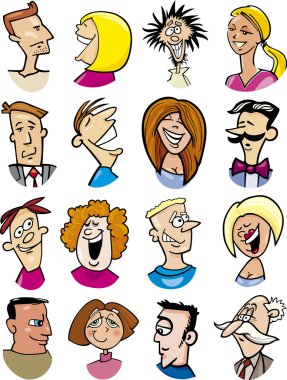 Cartoon characters and emotions clipart