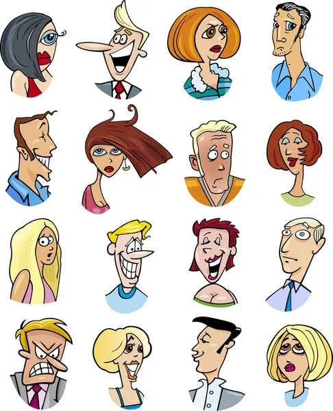 Kreslené postavičky a emoce — Stockový vektor
