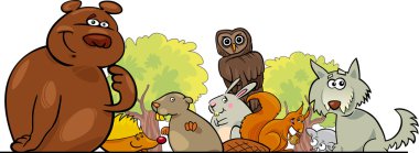 Cartoon forest animals design clipart