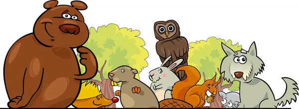 Diseño de animales de bosque de dibujos animados — Vector de stock