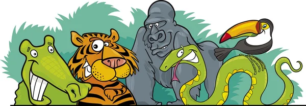 Cartoon djungel vilda djur design — Stock vektor