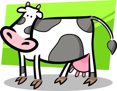 Cartoon doodle of farm cow clipart