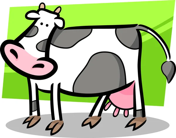 Cartone animato scarabocchio di mucca fattoria — Vettoriale Stock