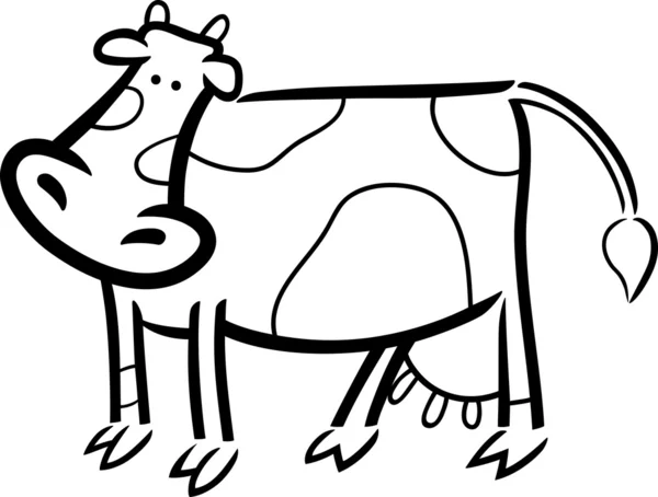Cartoon doodle gård ko för färgläggning — Stock vektor