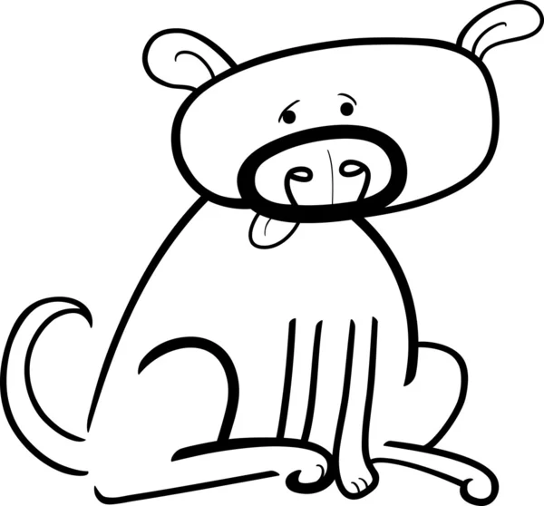 Köpek boyama doodle çizgi film — Stok Vektör