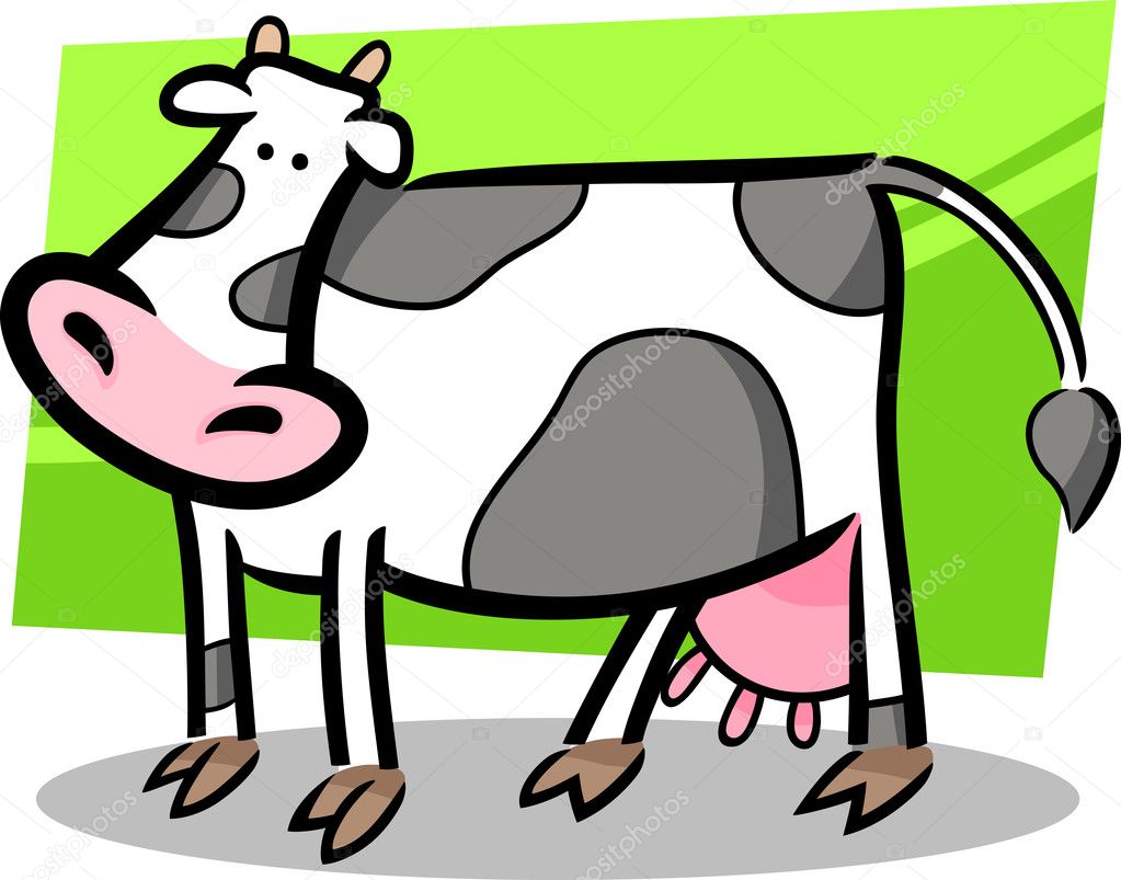 Cartoon doodle of farm cow