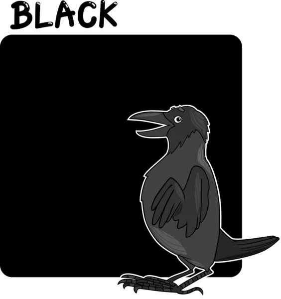 Kleur zwart en kraai cartoon — Stockvector