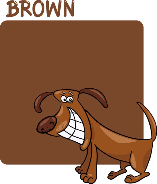 Kleur bruin en hond cartoon — Stockvector