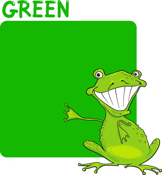 Dibujos animados de color verde y rana — Archivo Imágenes Vectoriales